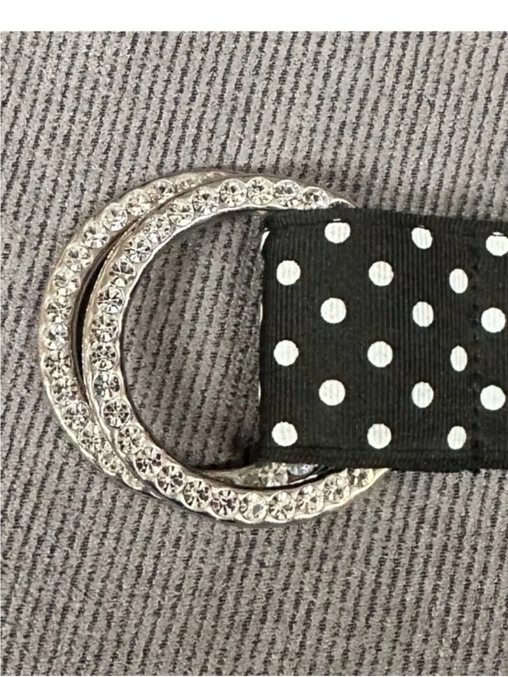 Vintage Polka dot belt black white size small women’s adjustable express